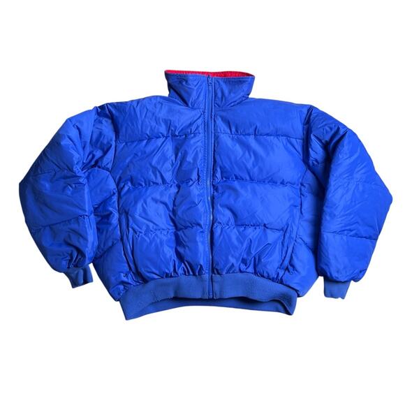 Vintage Columbia Puffer Reversible Men's XL Duck Down 100% Nylon Retro Bomber - Picture 2 of 11